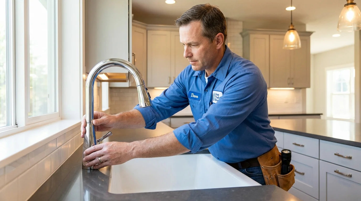 Kitchen faucet installation by Johns Plumbing LLC in Buda